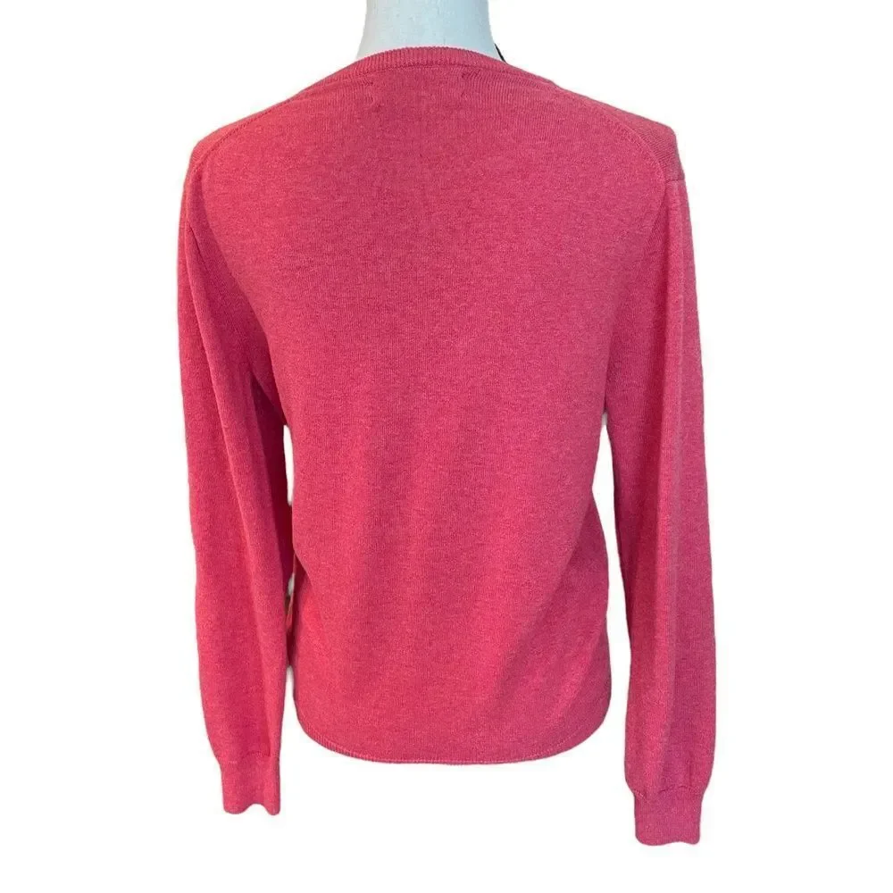 J.Crew Red Long Sleeve V-Neck Pullover Sweater Mens Small